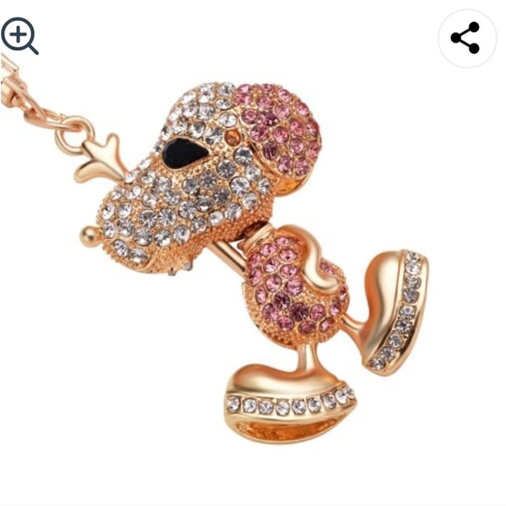 Austrian Crystal Dog Keychain‎